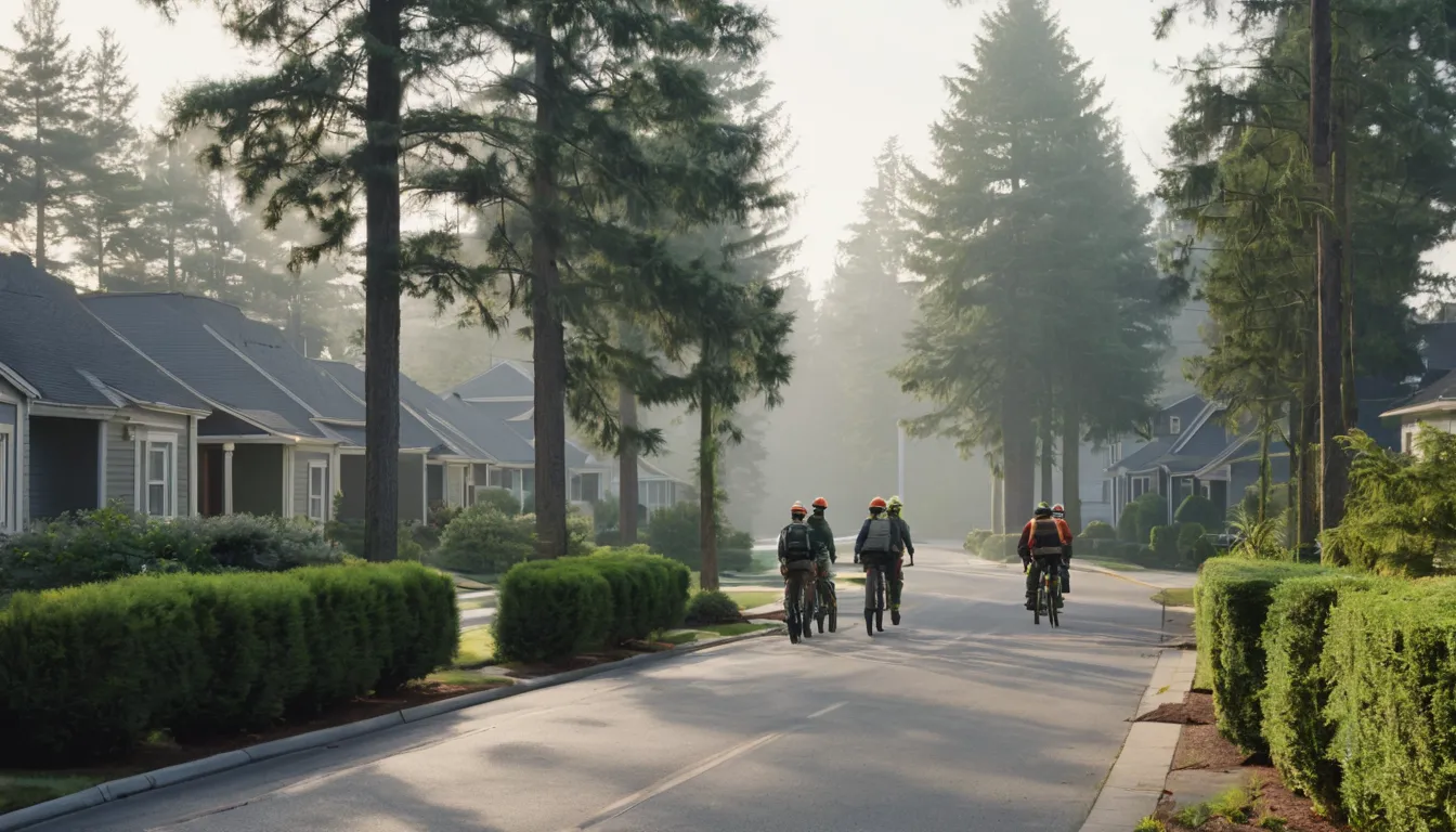 Local tree removal providers at work in a neighborhood across the Wilkeson area